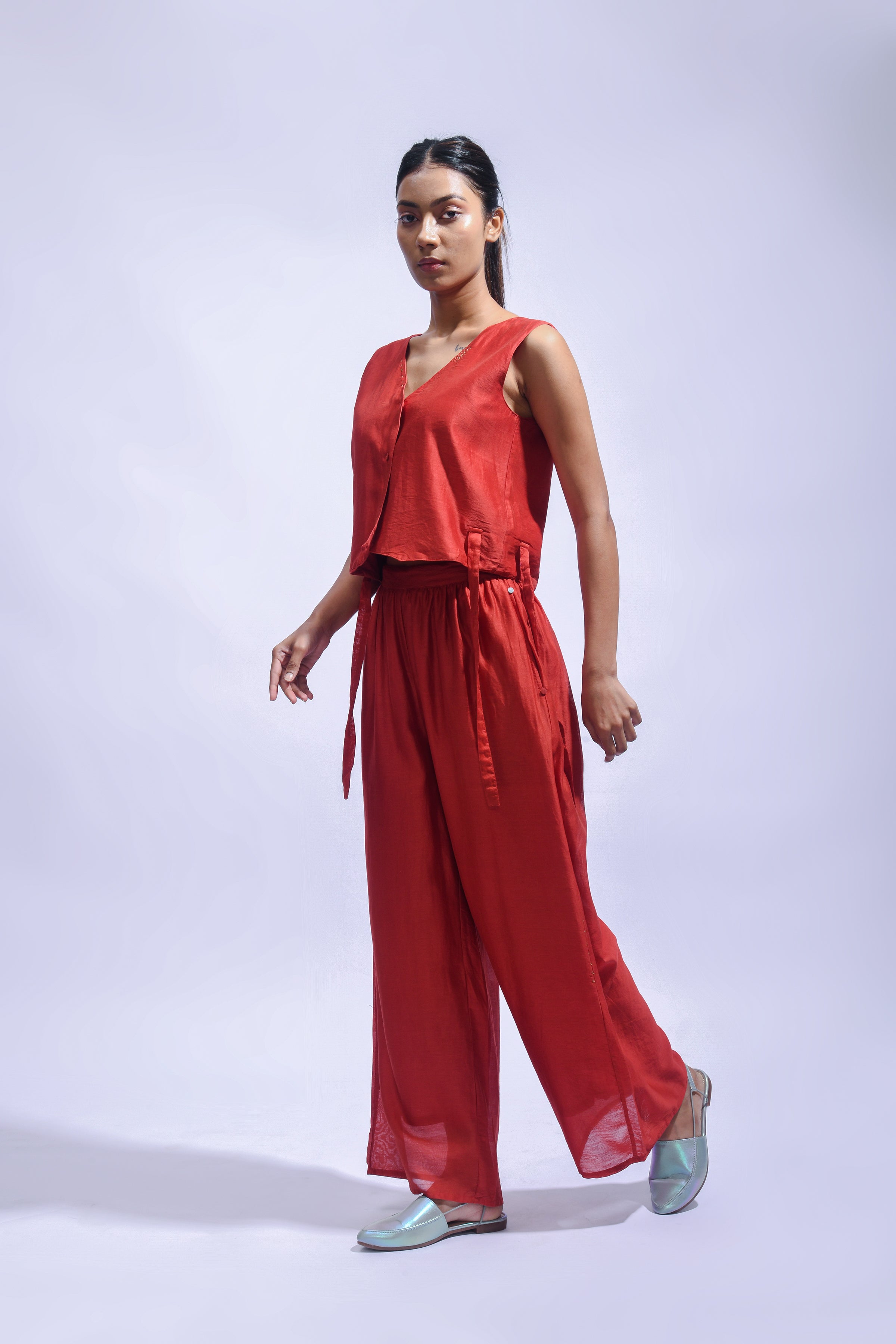 Crimson Cross Silk Set