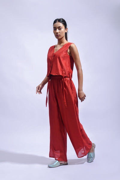 Crimson Cross Silk Set