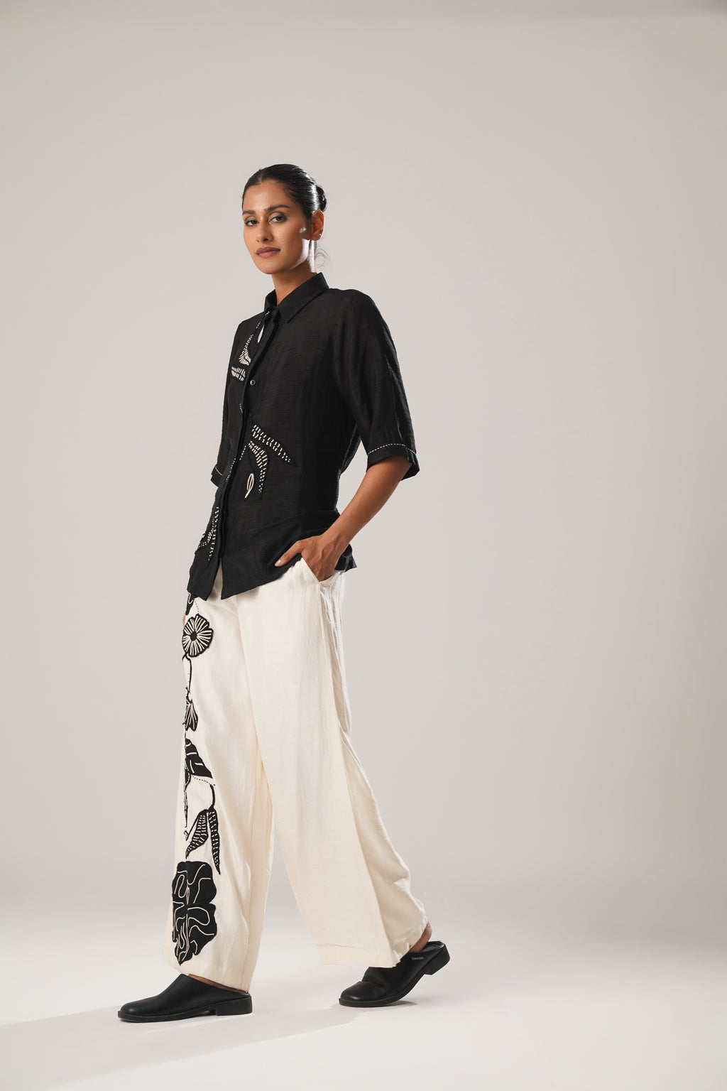 MJ Black Tie & Pant Set