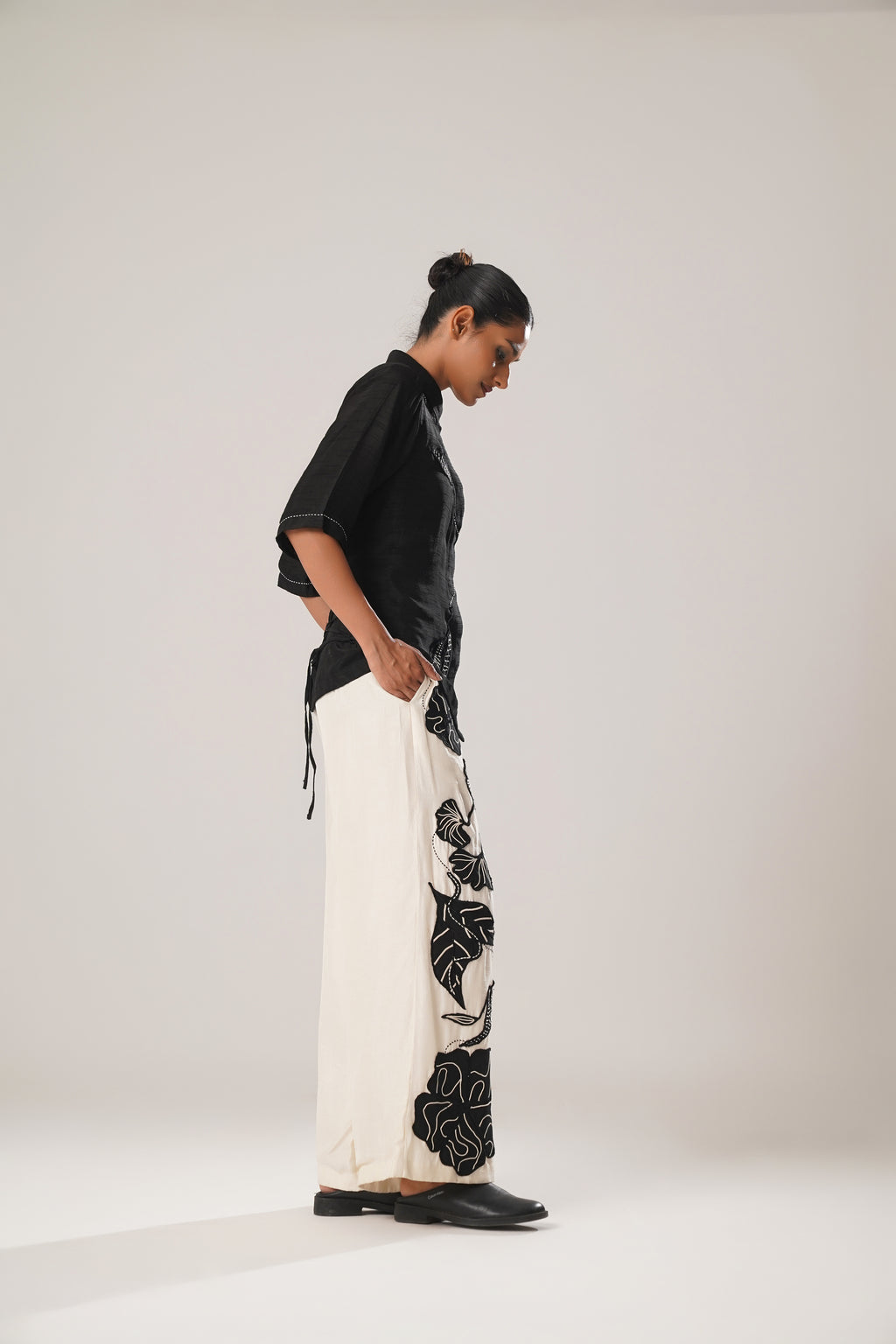 MJ Black Tie & Pant Set