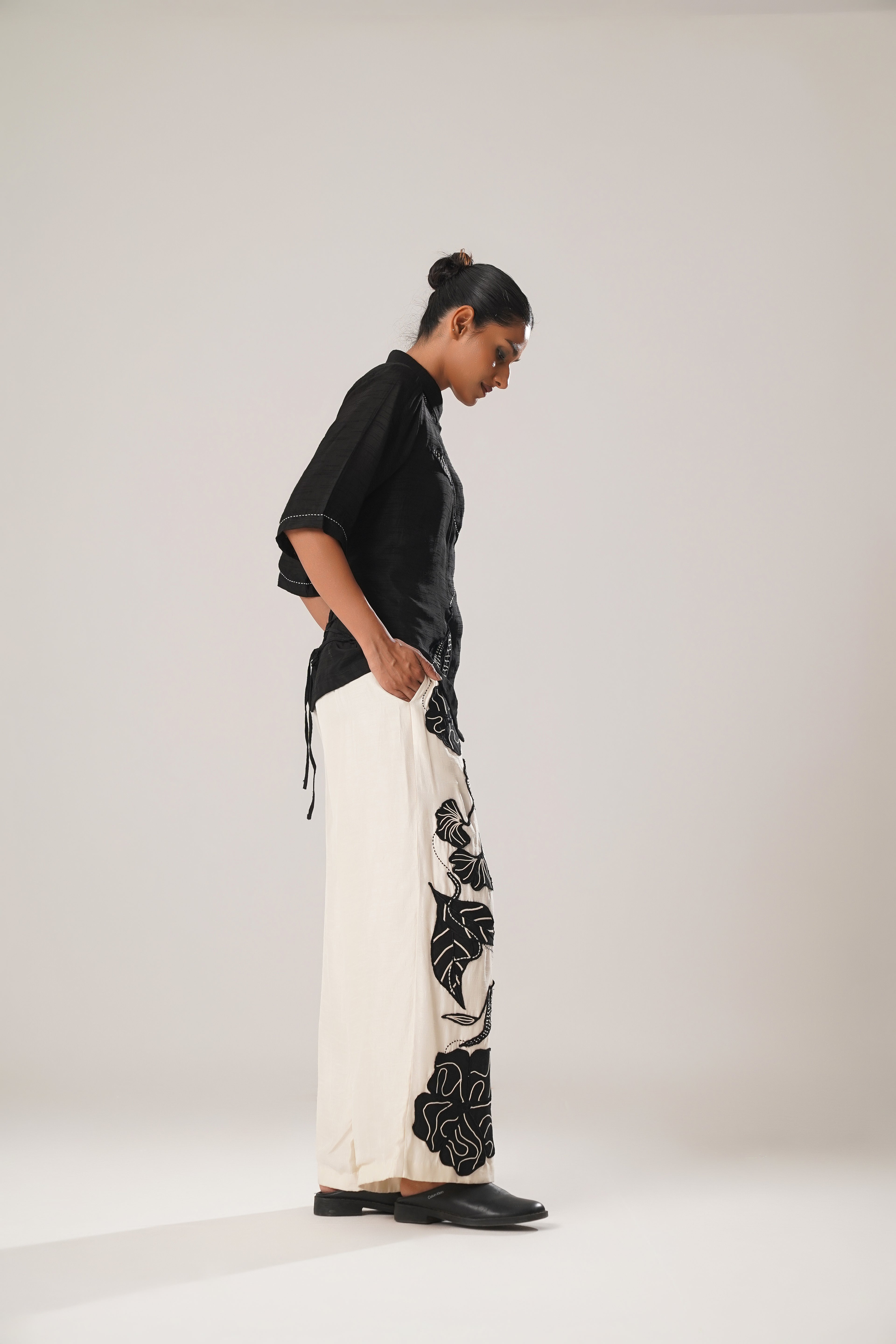 MJ Black Tie & Pant Set