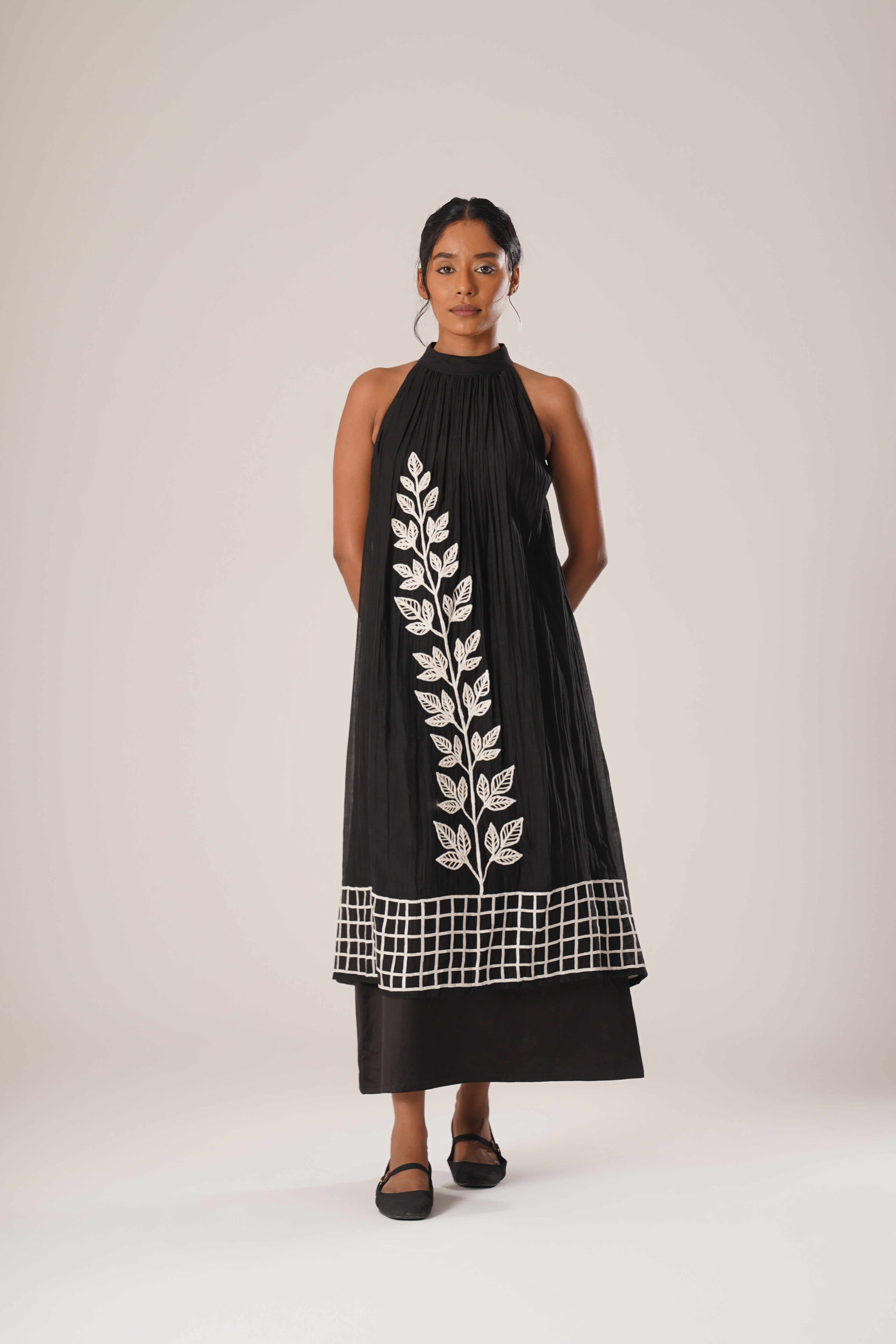 Windowleaf Halter Dress