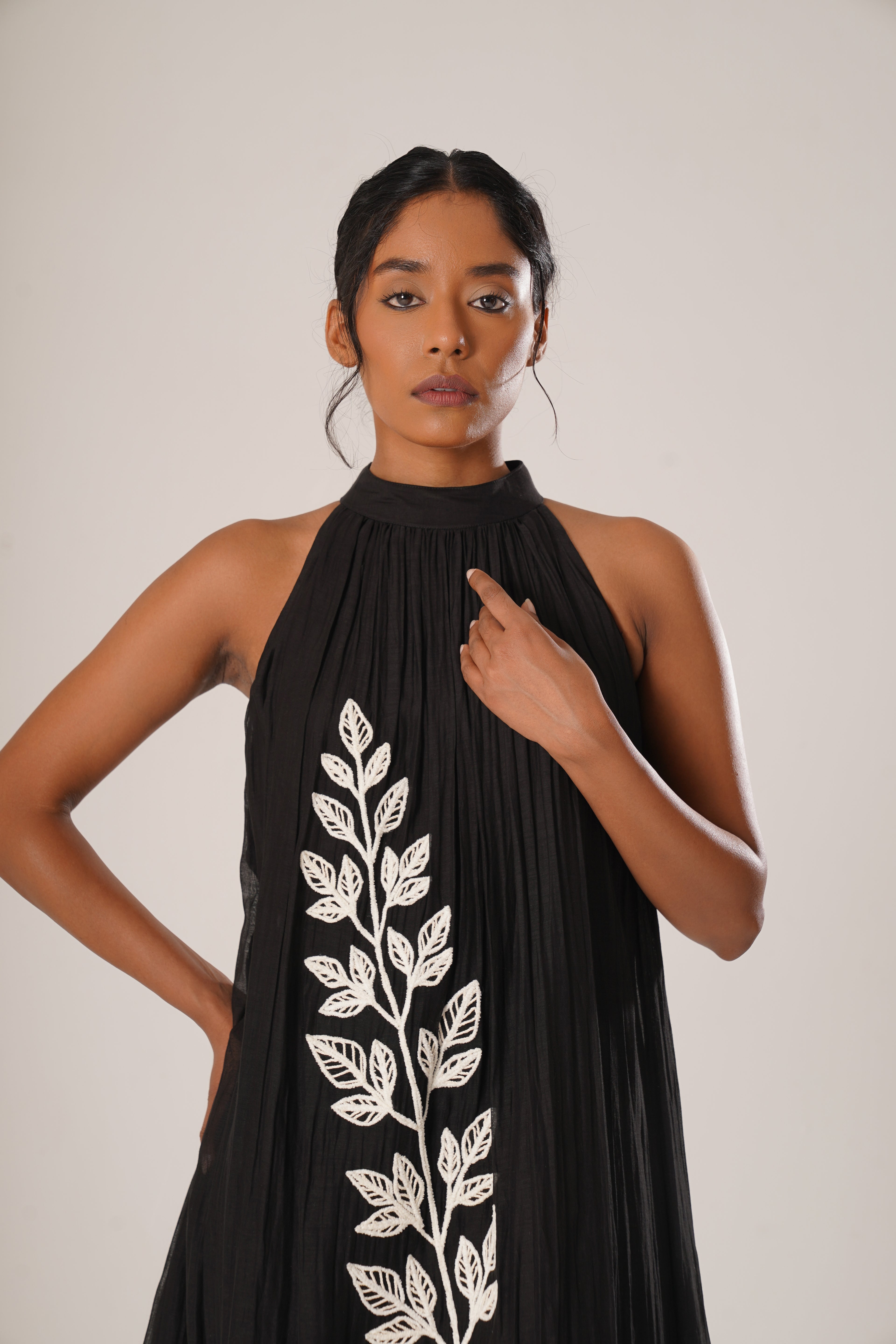 Windowleaf Halter Dress