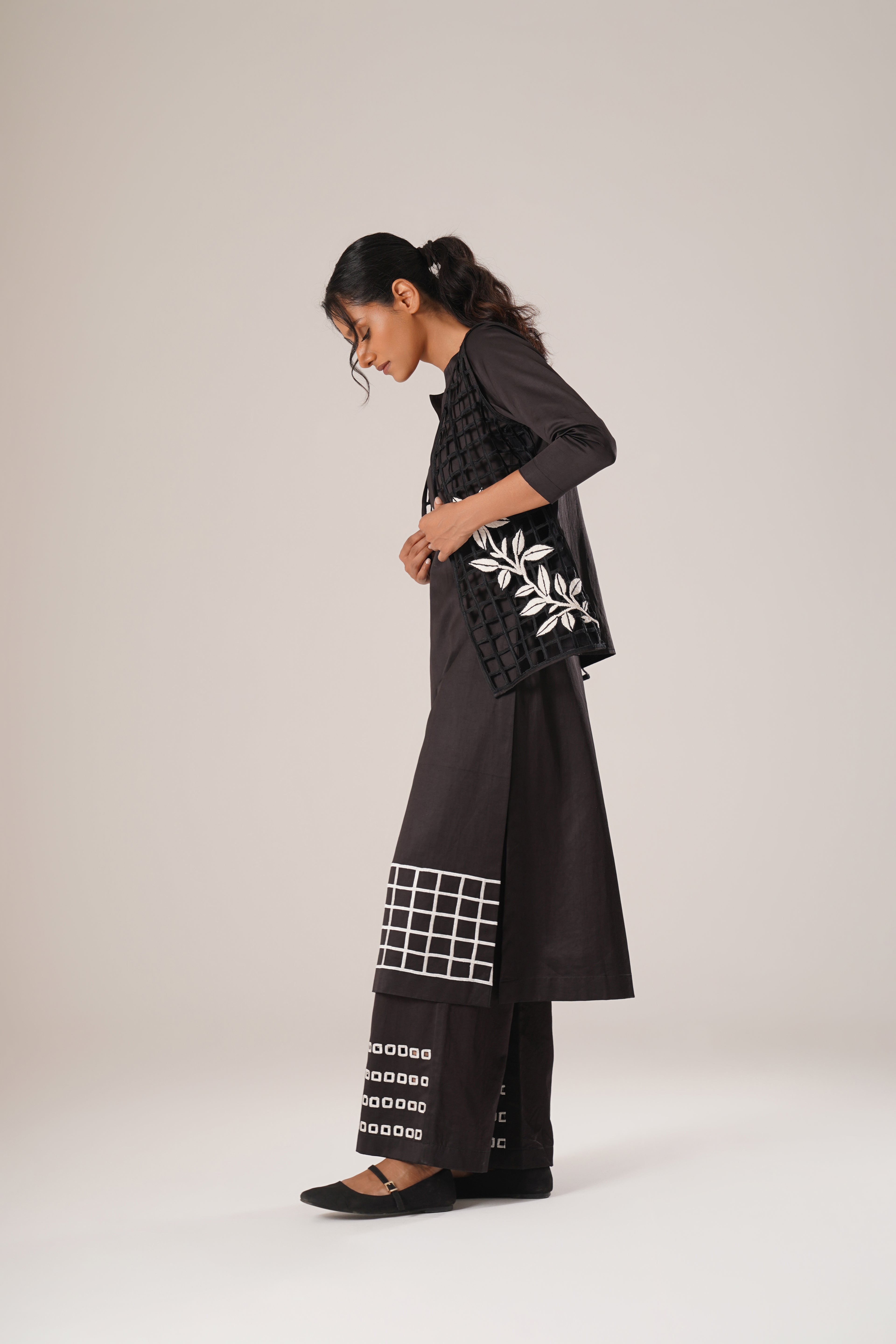 Grid Ground Kurta