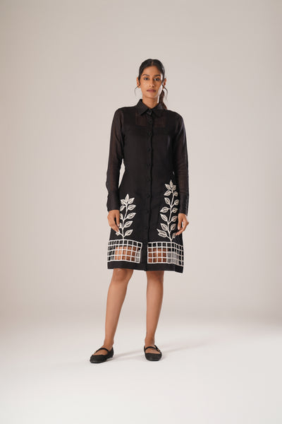 Through the Grid Shirt Dress
