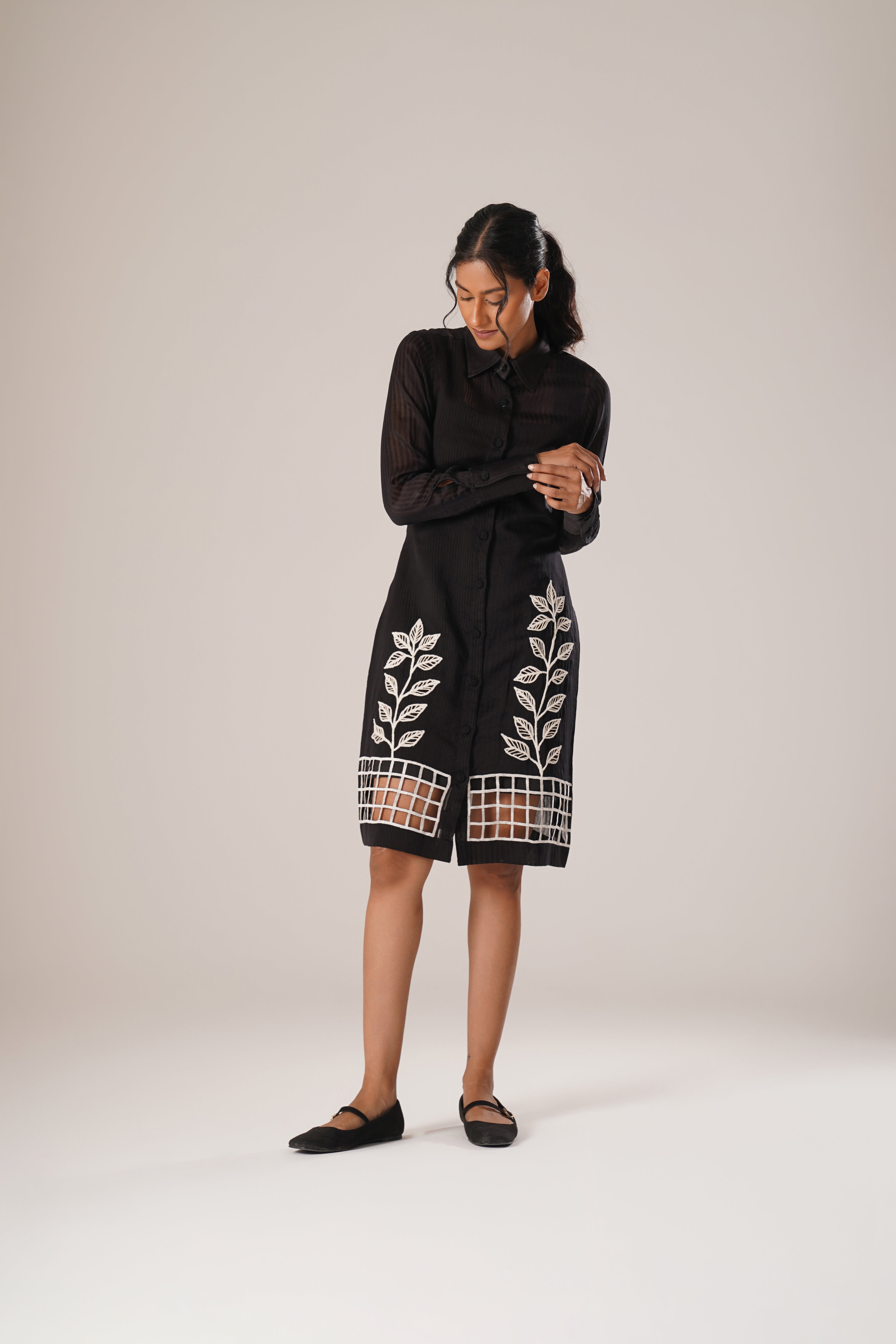Through the Grid Shirt Dress
