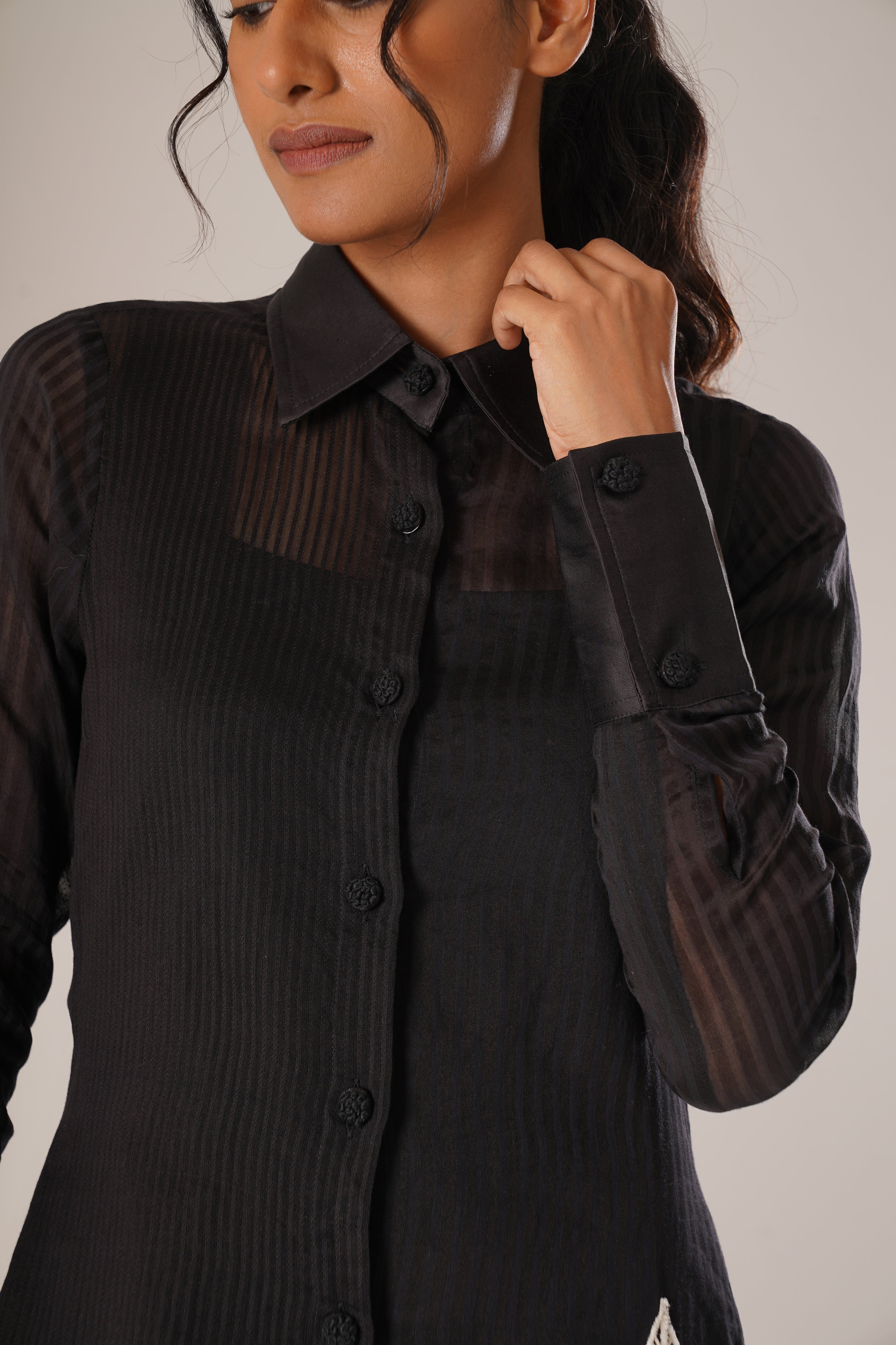 Through the Grid Shirt Dress