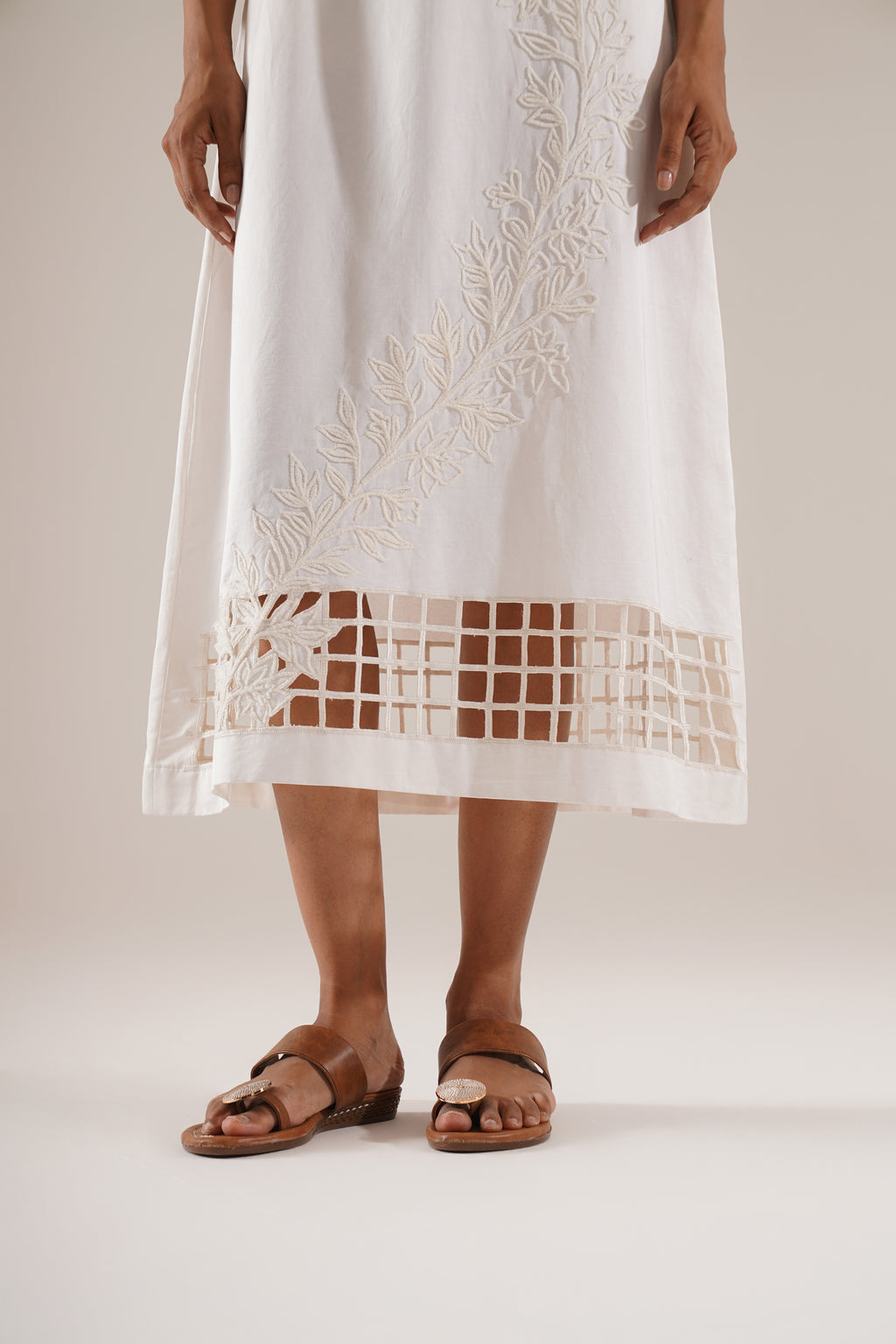 Diagonal Bloom Midi Dress