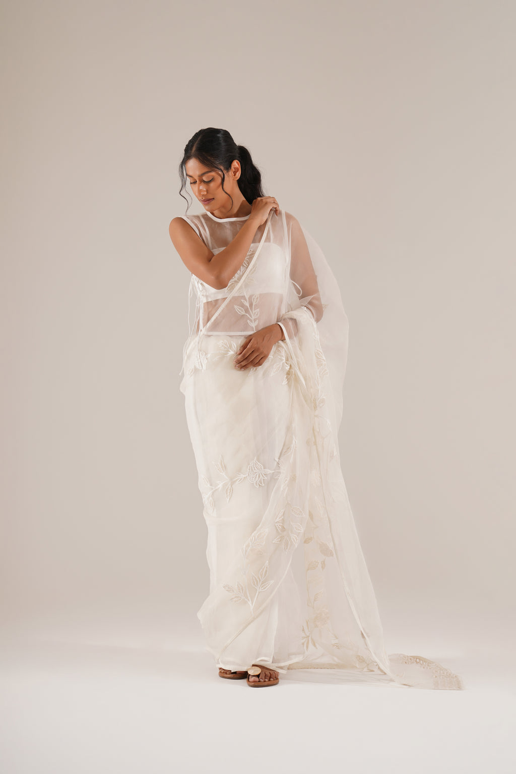 Ivory Echo Saree