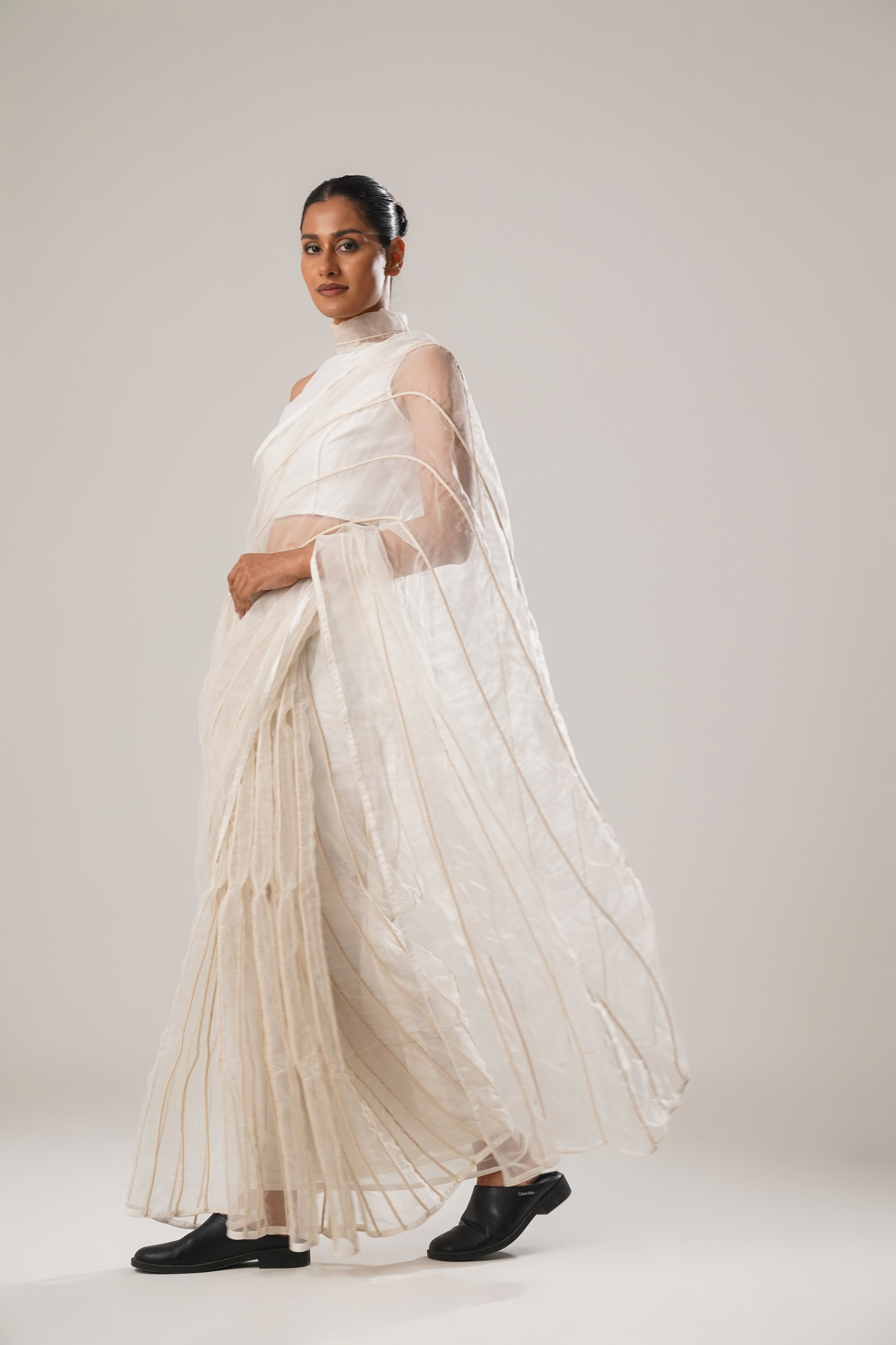 MJ White Dori Saree
