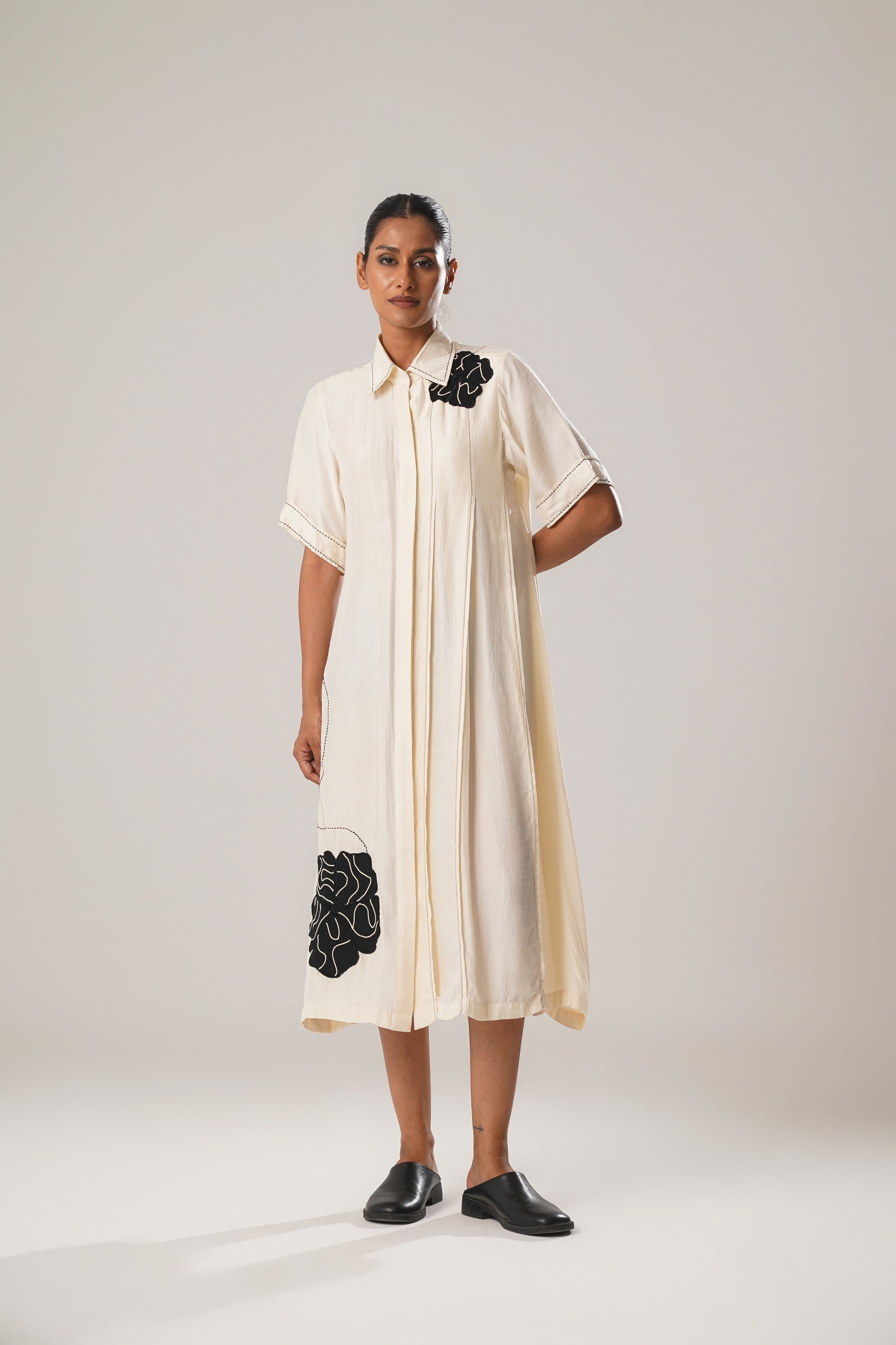 MJ White Pleated Dress