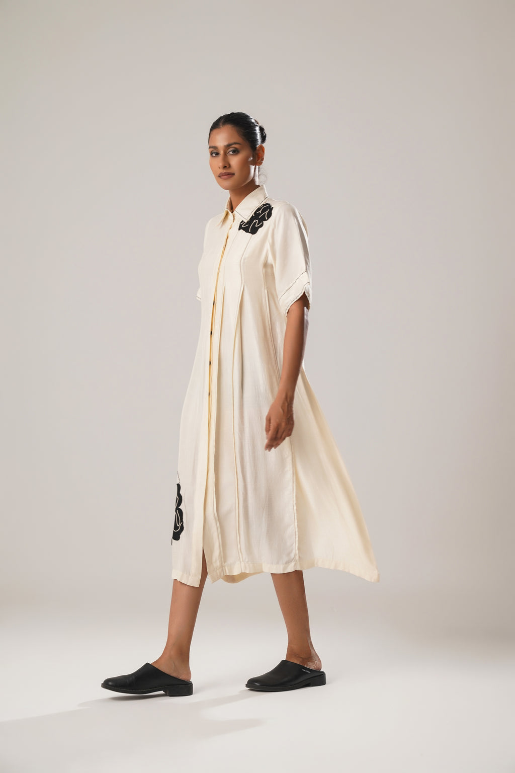MJ White Pleated Dress
