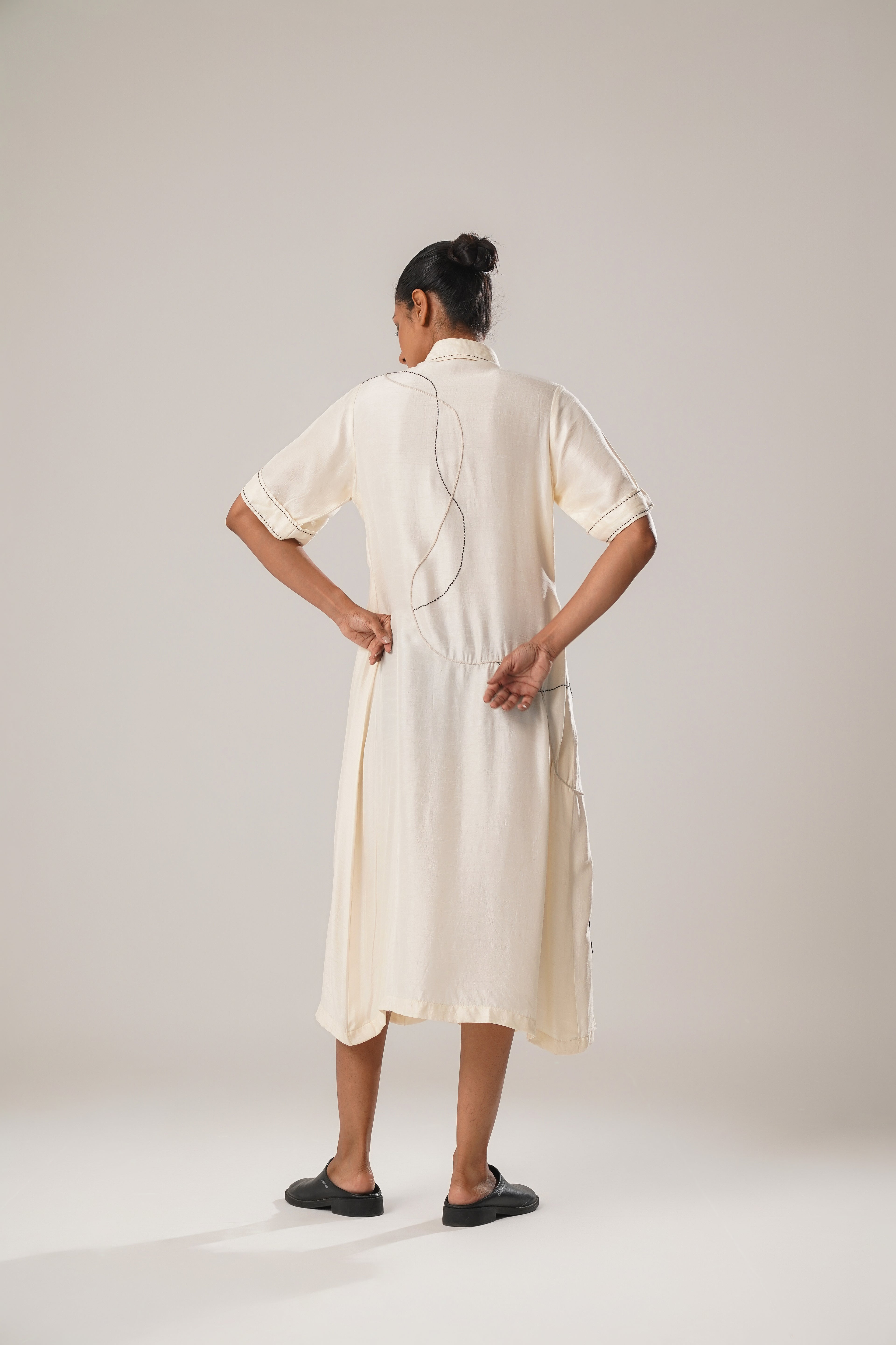 MJ White Pleated Dress