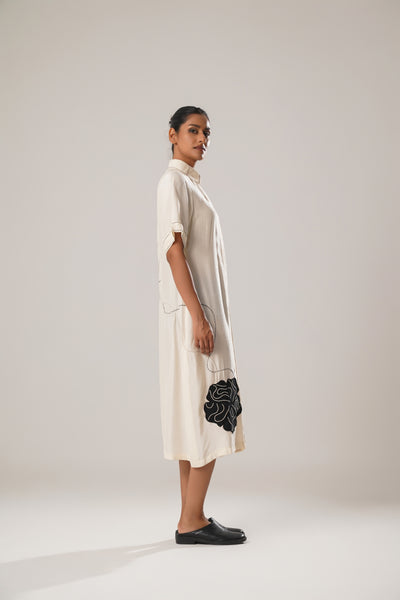 MJ White Pleated Dress