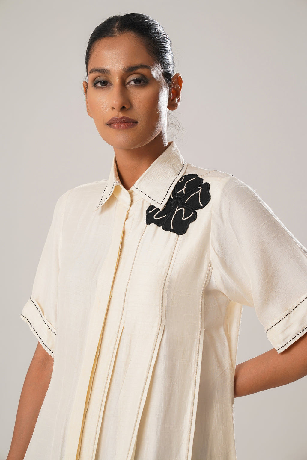 MJ White Pleated Dress