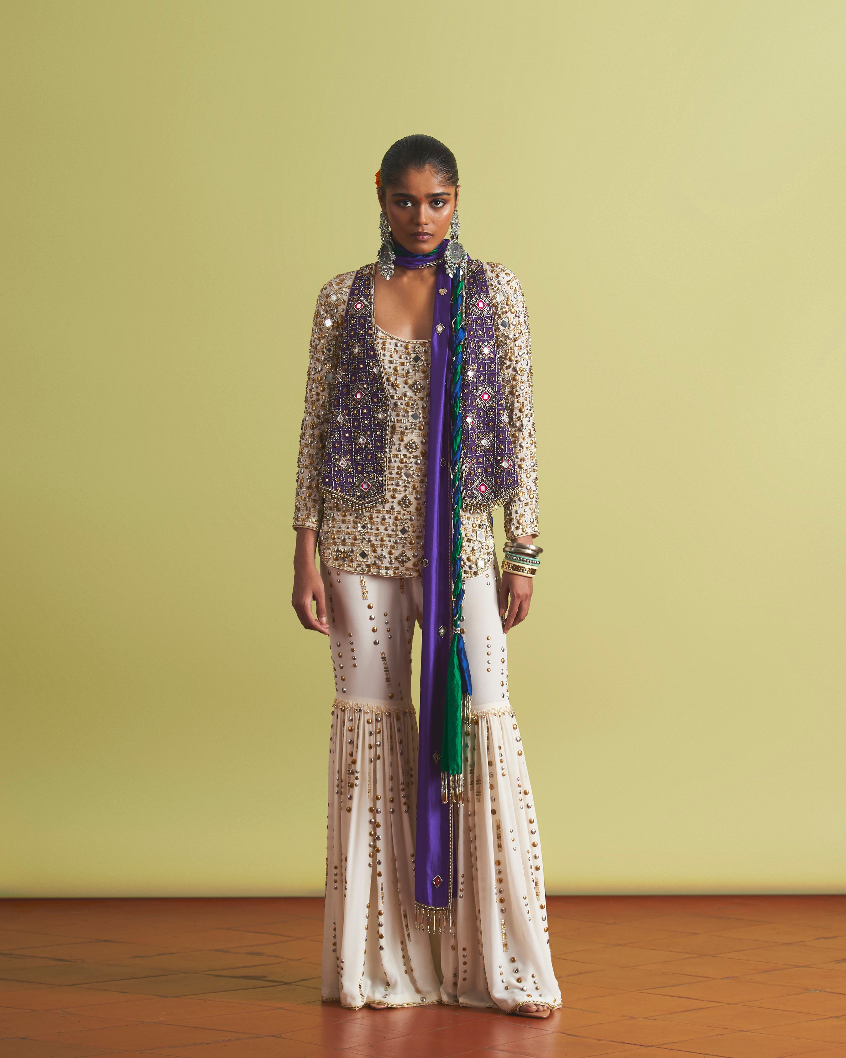 Mizah Studded Gharara Set