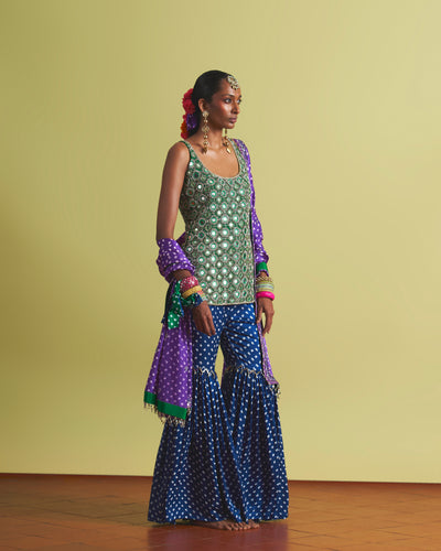Zehra Mirrorwork Gharara Set