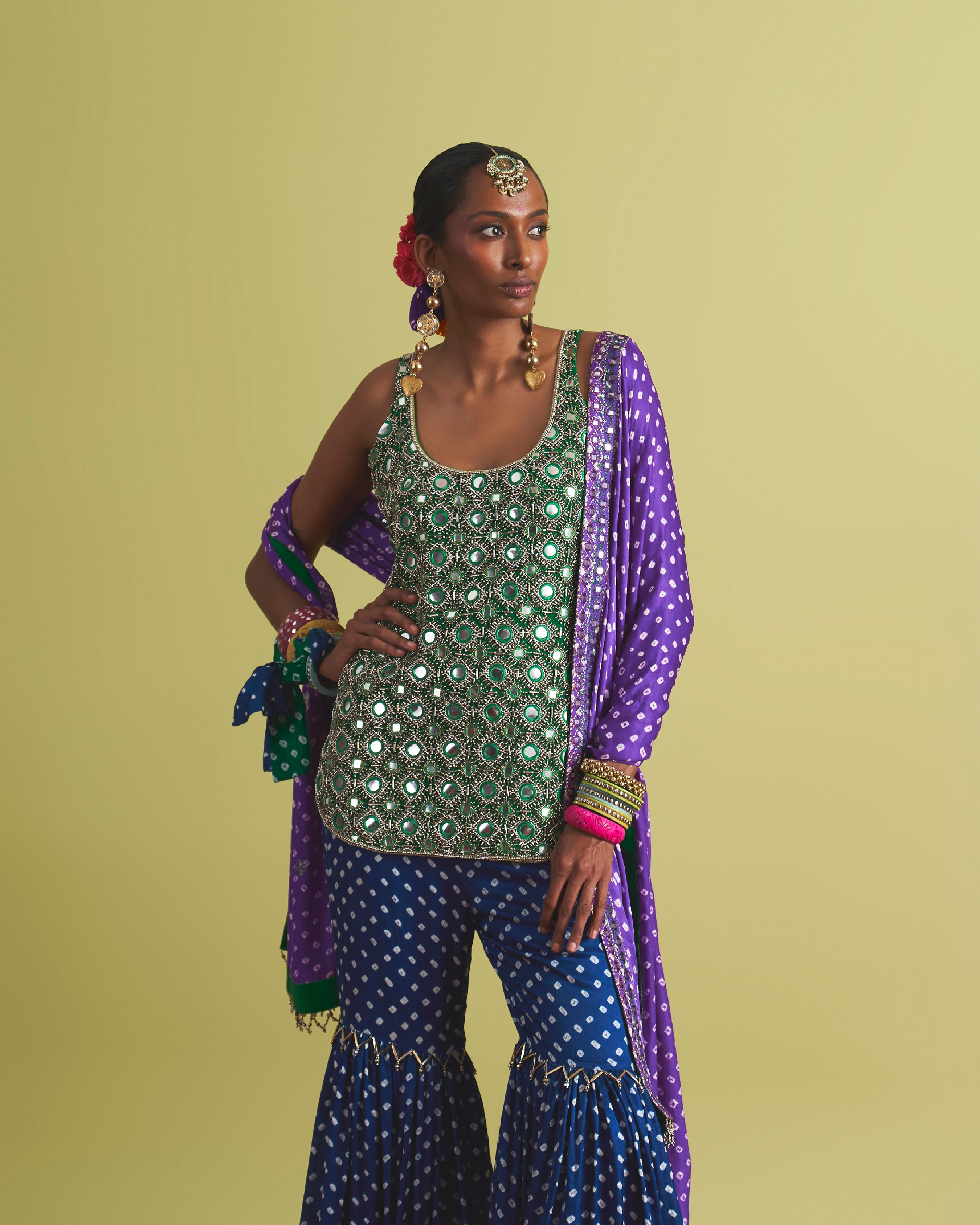 Zehra Mirrorwork Gharara Set
