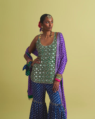 Zehra Mirrorwork Gharara Set