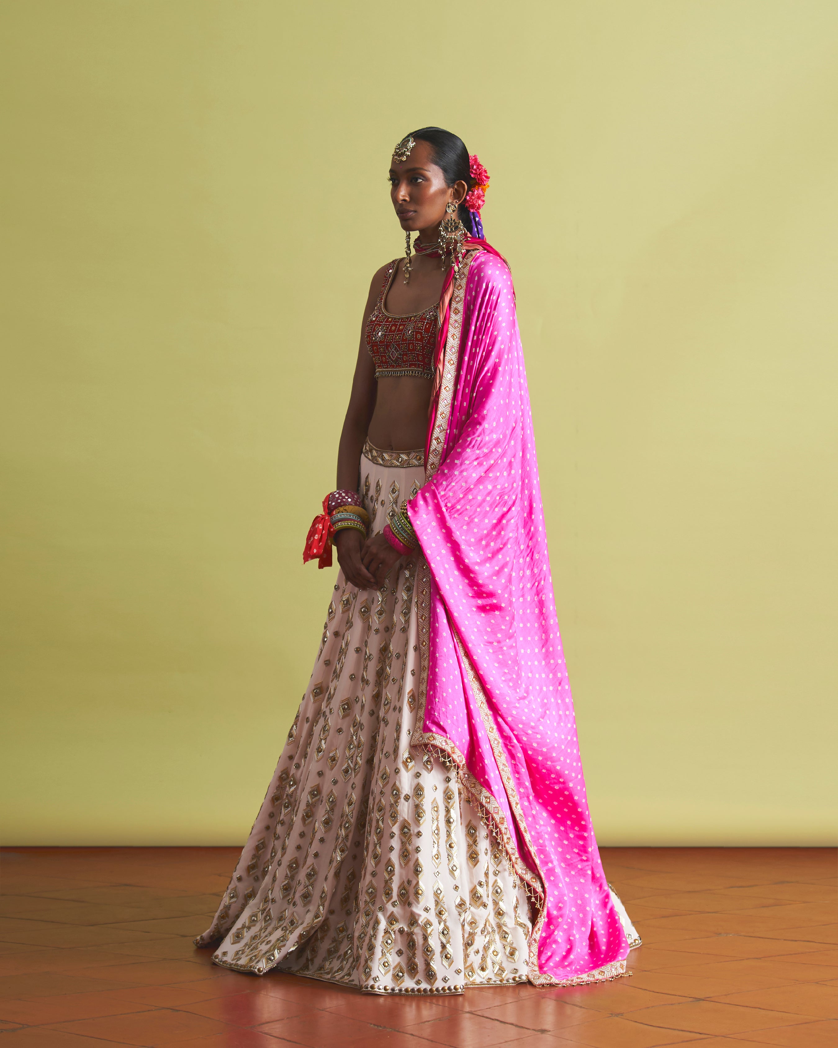 Mehrunisa Bandhani Lehenga Set