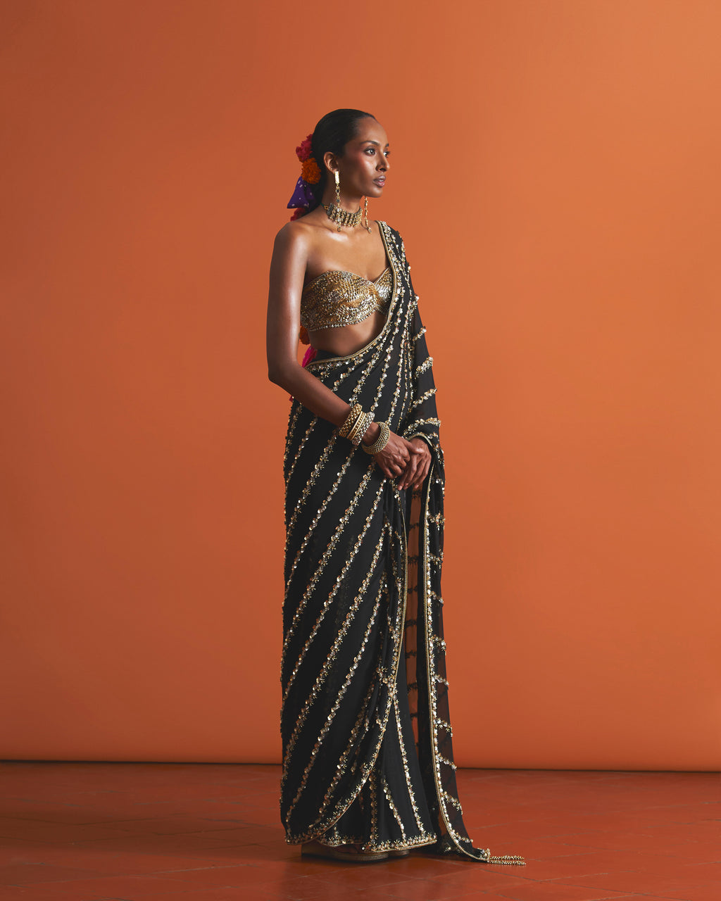 Zarina Sequin Saree Set