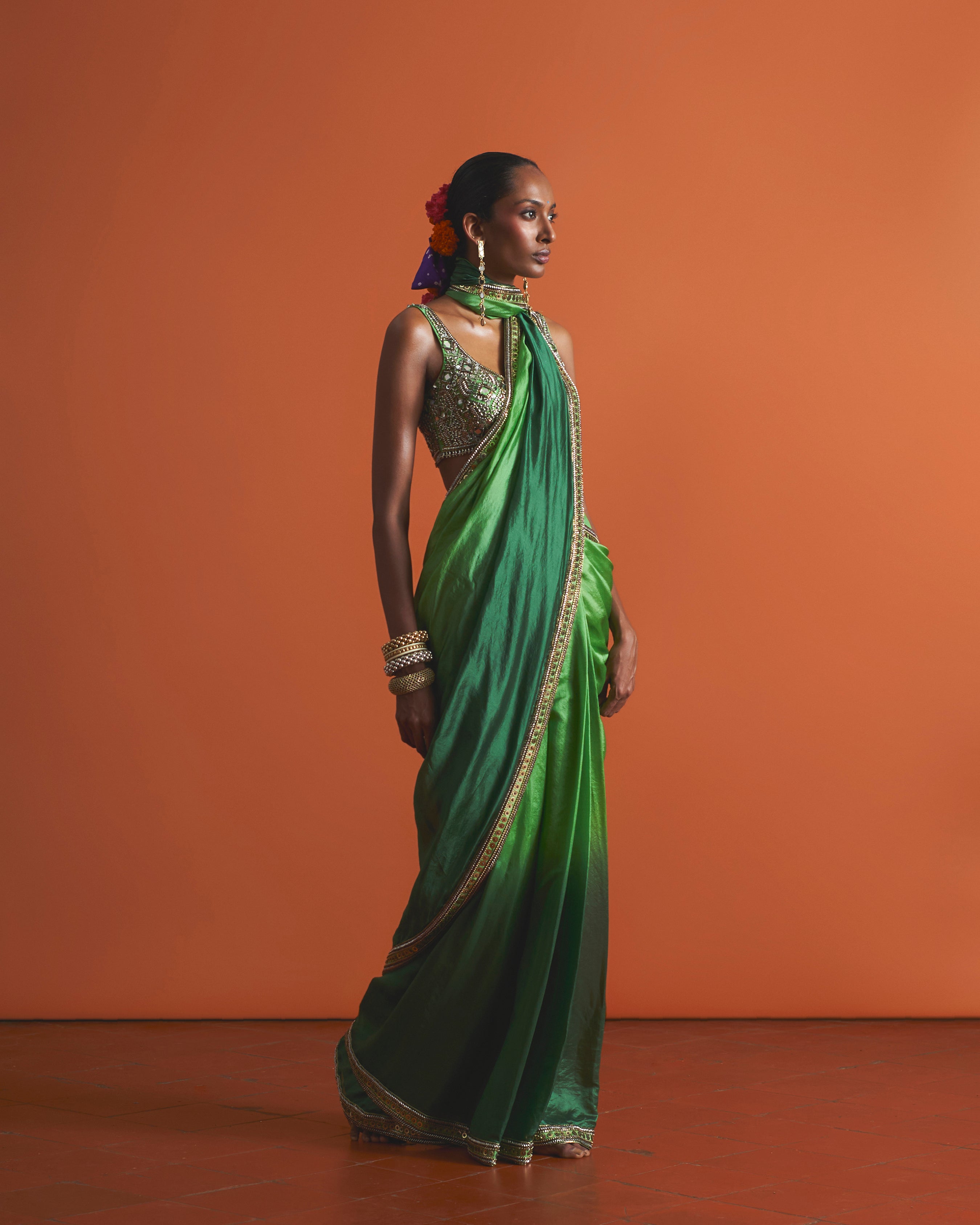 Eira Embellished Saree Set