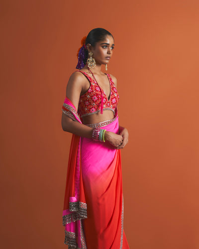 Surmayi Threadwork Saree Set