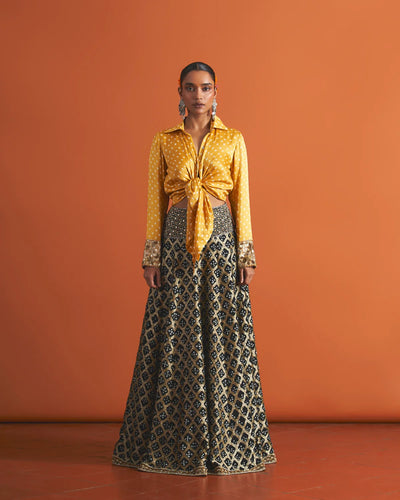 Amaris Knotted Shirt & Tara Lehenga