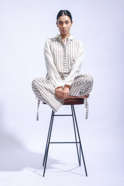 Ash stripe Yoke Co-ord Set
