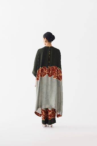RED ALBA KIMONO KURTA & PANTS