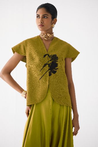 BLACK TIGER LILY WAIST COAT & DHOTI PANTS