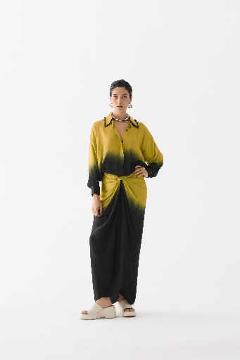 OLIVE BLACK SHIRT DRESS
