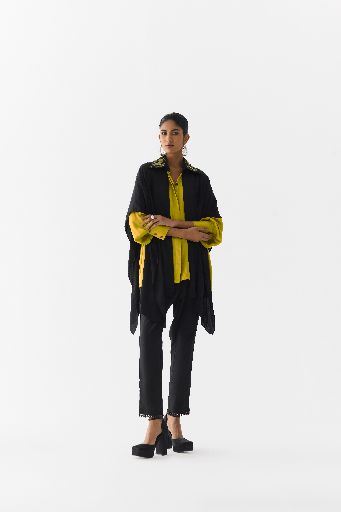 OLIVE CALLA LAYERED TWO TONE SHIRT