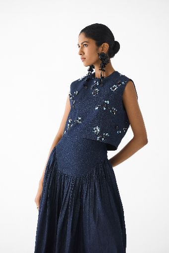 CALLA DENIM CROP TOP & SKIRT