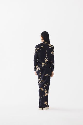 BLACK SAKURA CROP TOP & SKIRT