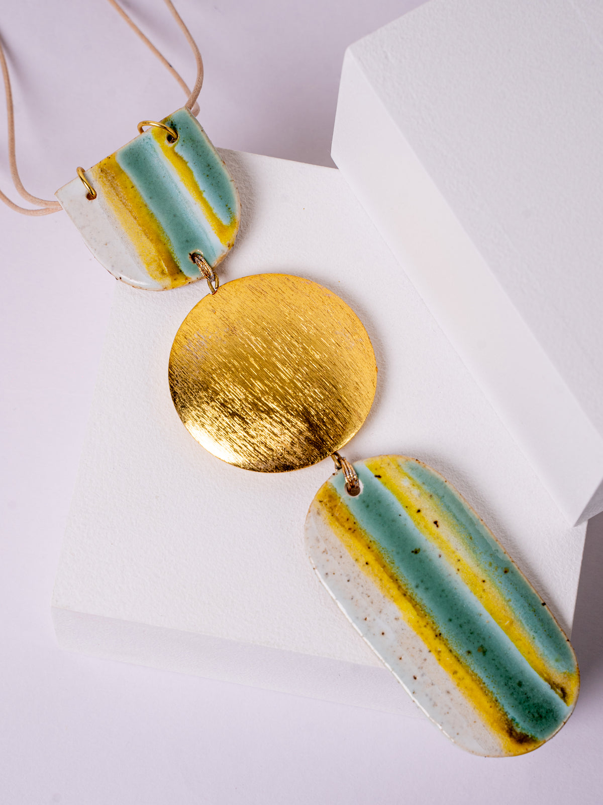 Sun & Sea Enamel Drop Pendant Necklace