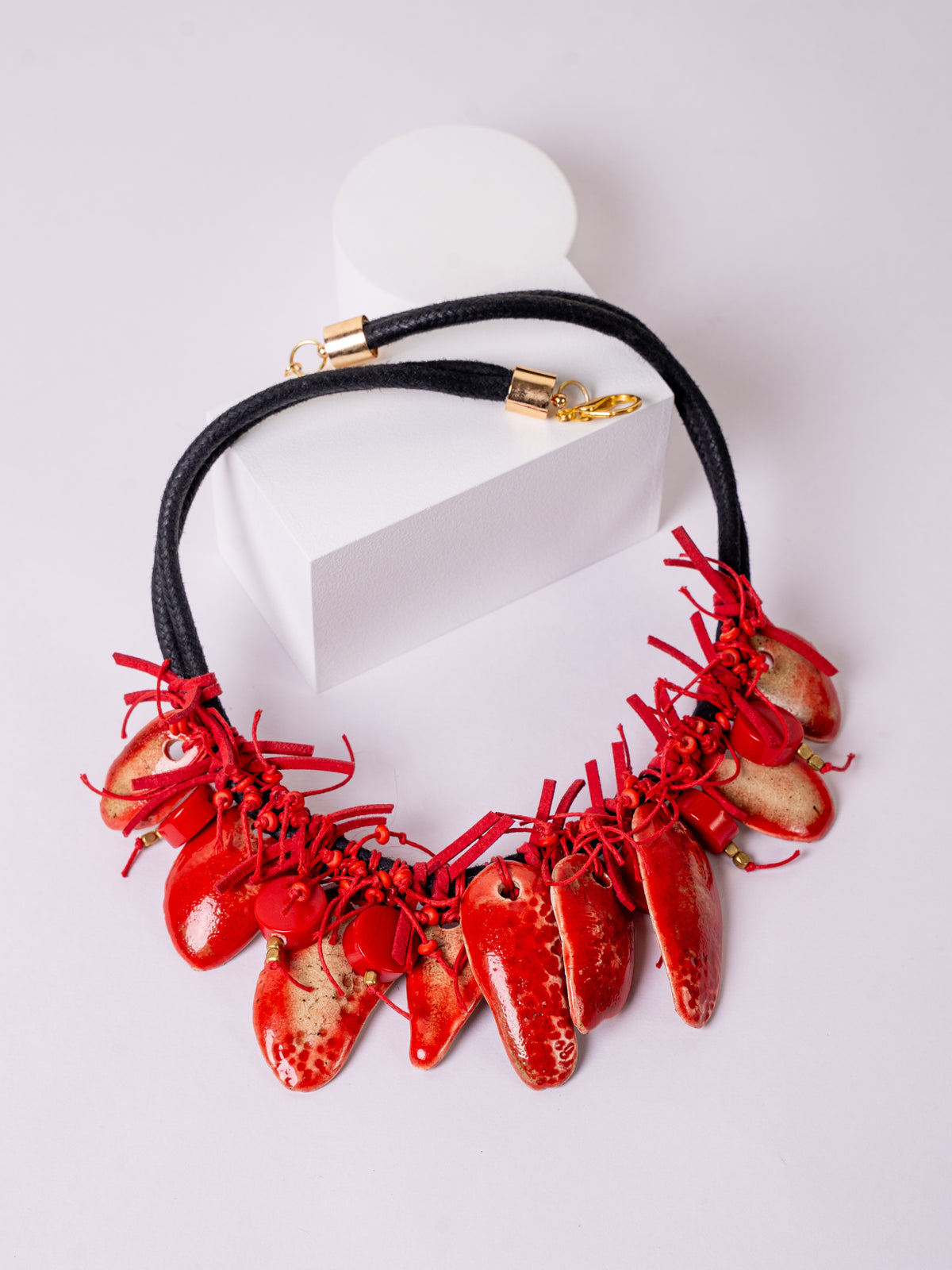 Red Pod Cluster Necklace