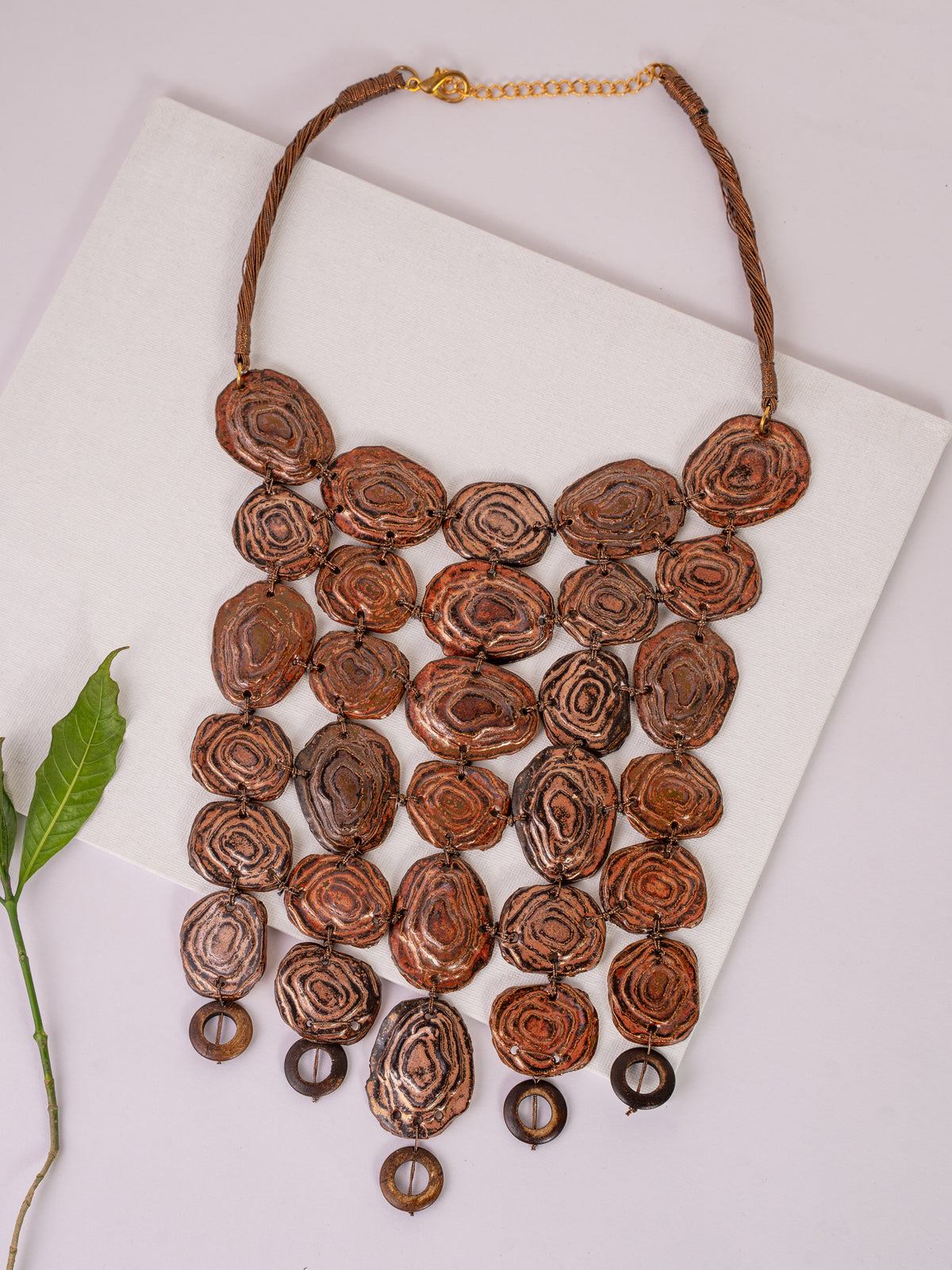 Copper Rosette Cascade Necklace