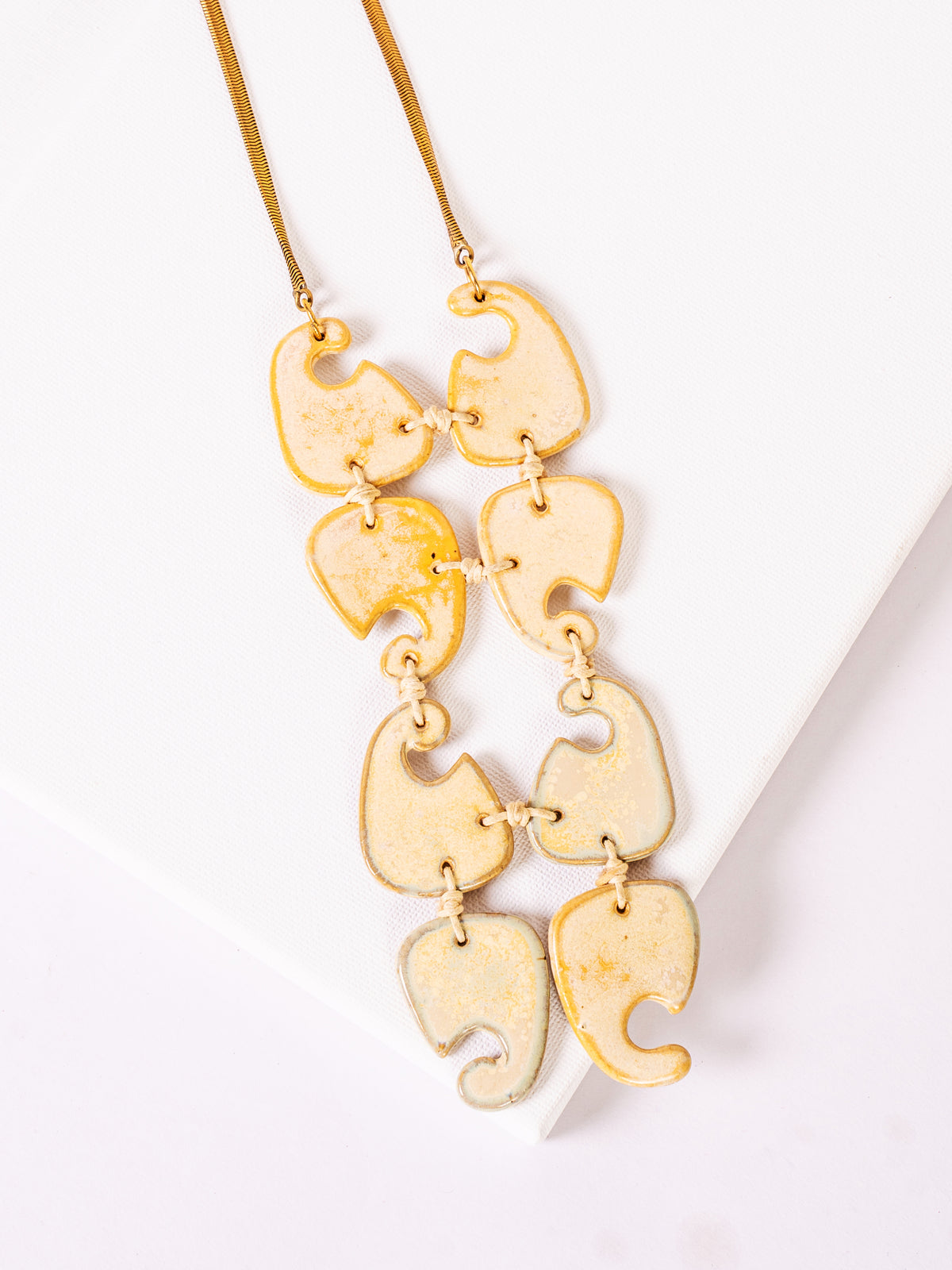 Ivory Crescent Disc Necklace