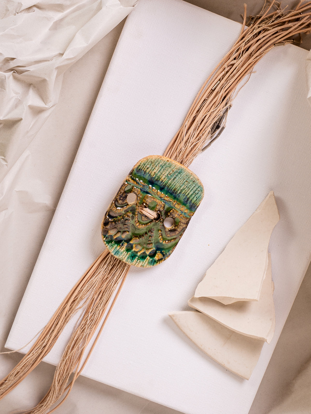 Jade Tile Fringe Necklace