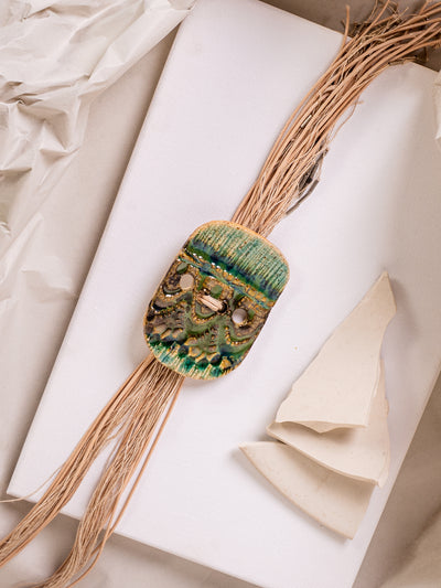 Jade Tile Fringe Necklace