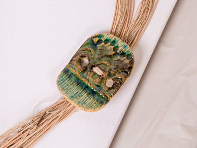 Jade Tile Fringe Necklace